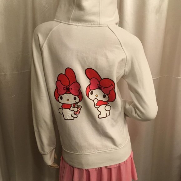 ADORABLE new vintage y2k hoodie and crop top with my melody and crystal hearts! - Picture 7 of 15